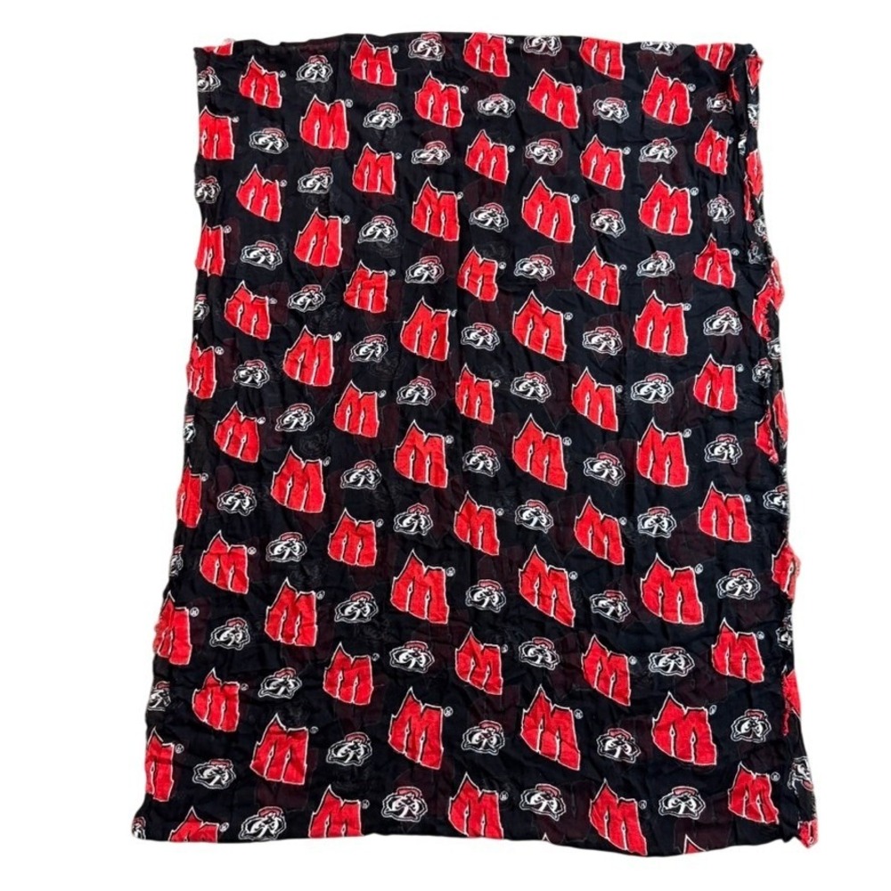 ZooZatz Wisconsin Badgers Infinity Scarf Black Red Motion W Bucky Badger Logo